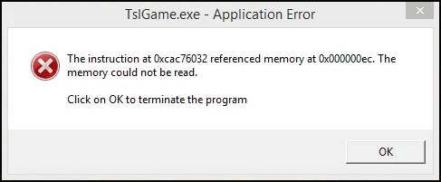 Guia per solucionar l'error de l'aplicació TslGame.exe a PUBG a Windows