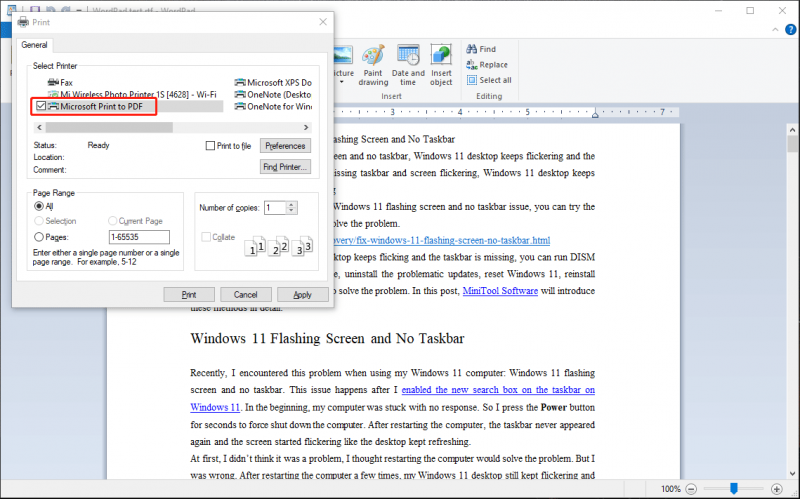Kuinka muuntaa WordPad-asiakirjat PDF-muotoon?
