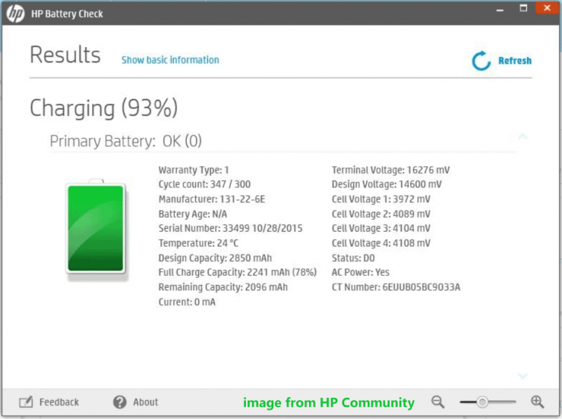  Utilitat HP Battery Check