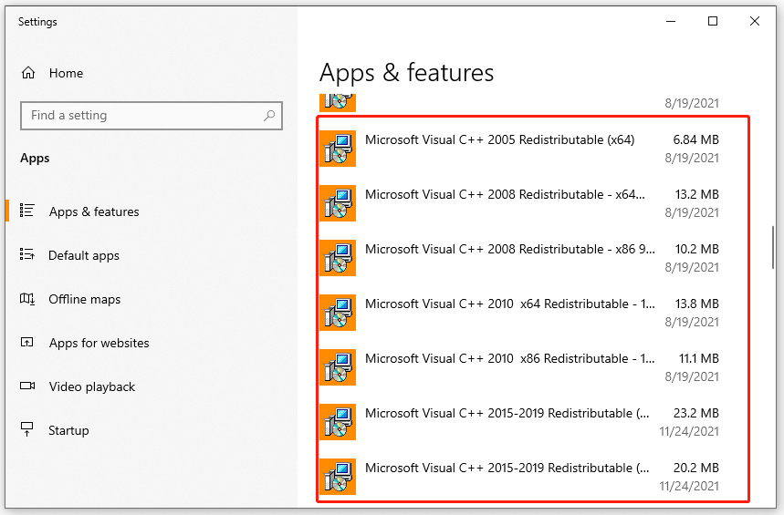 Versioni x86 e x64 di Microsoft Visual C++ ridistribuibile
