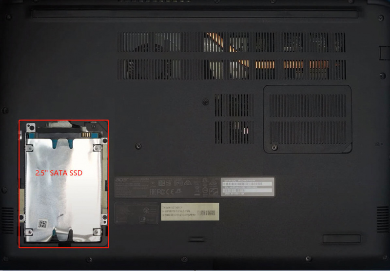   Umístění SSD Acer Aspire 5 A515-51G 2,5'' SATA