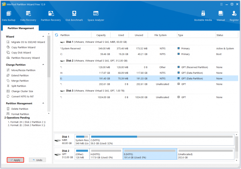   formate o SSD antigo com o MiniTool Partition Wizard