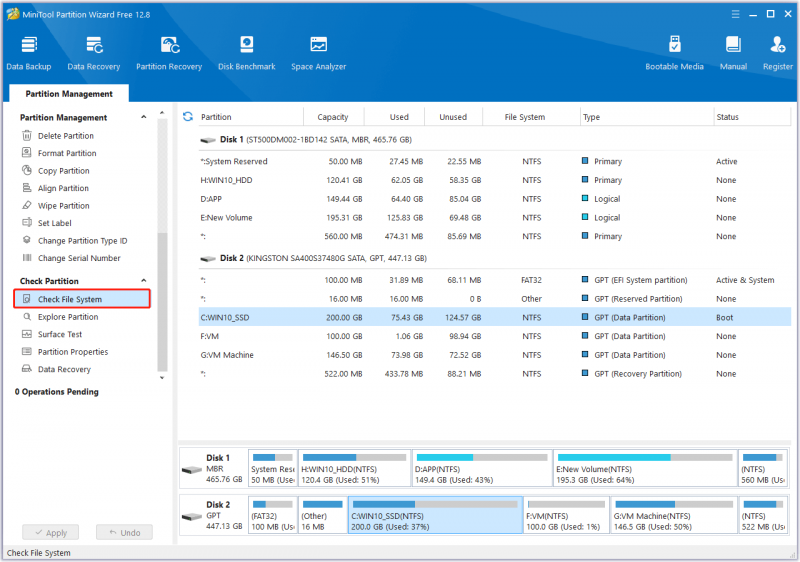   piliin ang Suriin ang File System