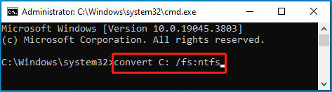   convertiți în NTFS prin CMD