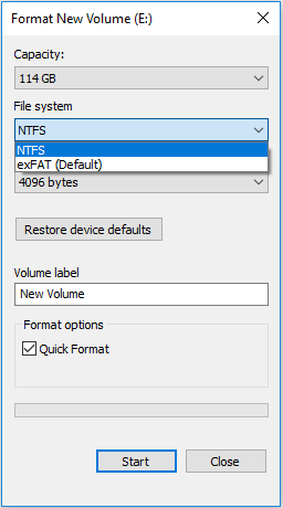   vormindage partitsioon File Exploreri abil