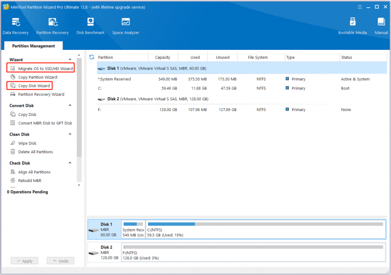   migrar sistema operacional para copiar disco MiniTool Partition Wizard