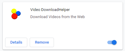 rimuovere Video DownloadHelper su Chrome
