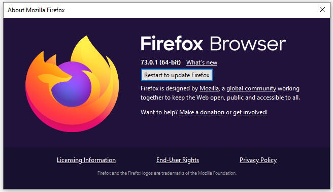 värskendage Firefoxi