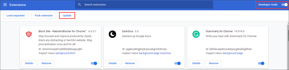 Plugins atualizados no Google Chrome
